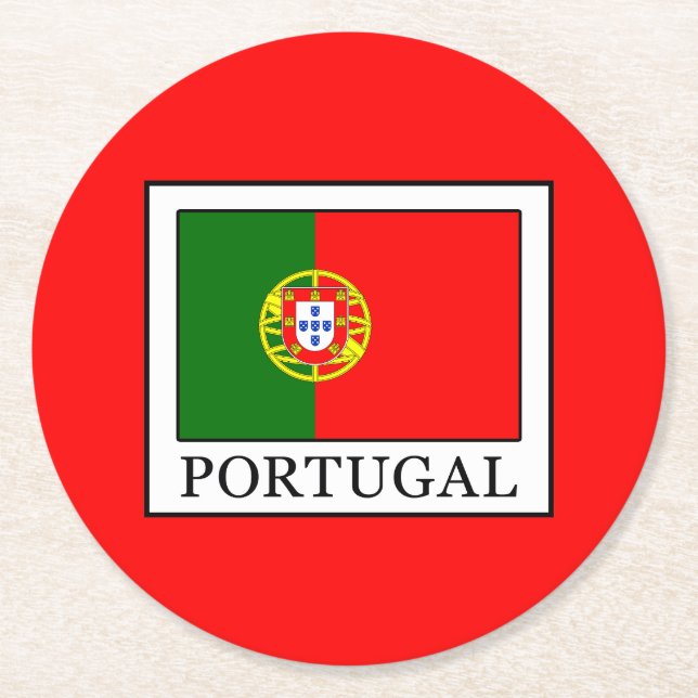Portugal Round Paper Coaster (Front)