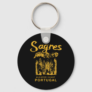 Portugal Sagres Surfing Retro Key Ring