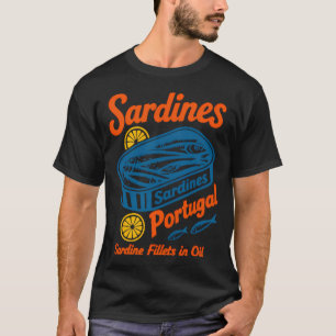 Portugal Sardines Tin Art — Vintage Style Seafoo T-Shirt