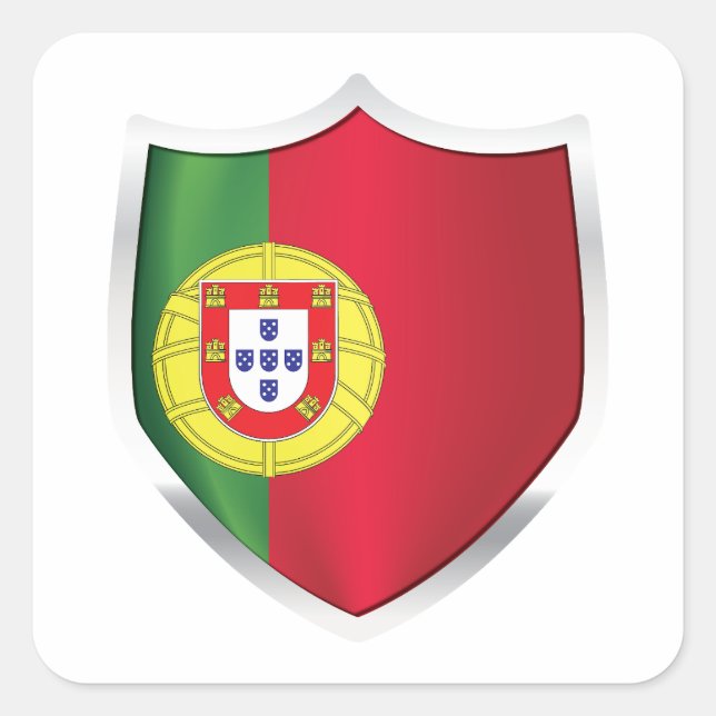Portugal Silver Shield Flag  Square Sticker (Front)