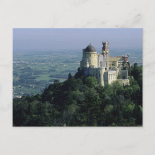 Portugal, Sintra, Pena Palace, atop Serra da Postcard