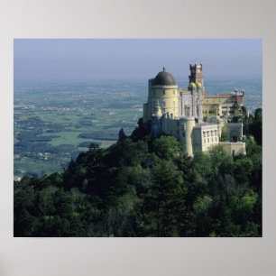 Portugal, Sintra, Pena Palace, atop Serra da Poster