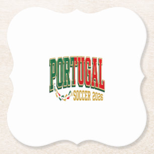 Portugal Soccer 2026 Soccer Bold Country Typograph Paper Coaster