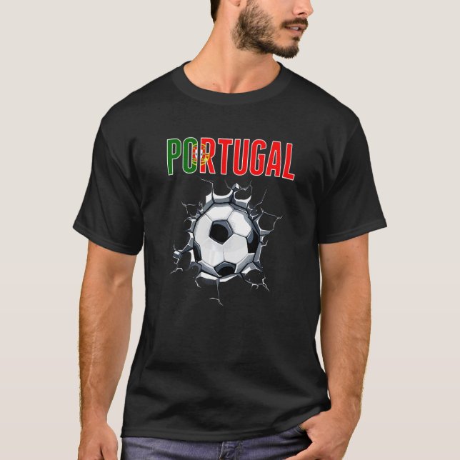 Portugal Soccer Fans - Portuguese Football In Crac T-Shirt (Front)