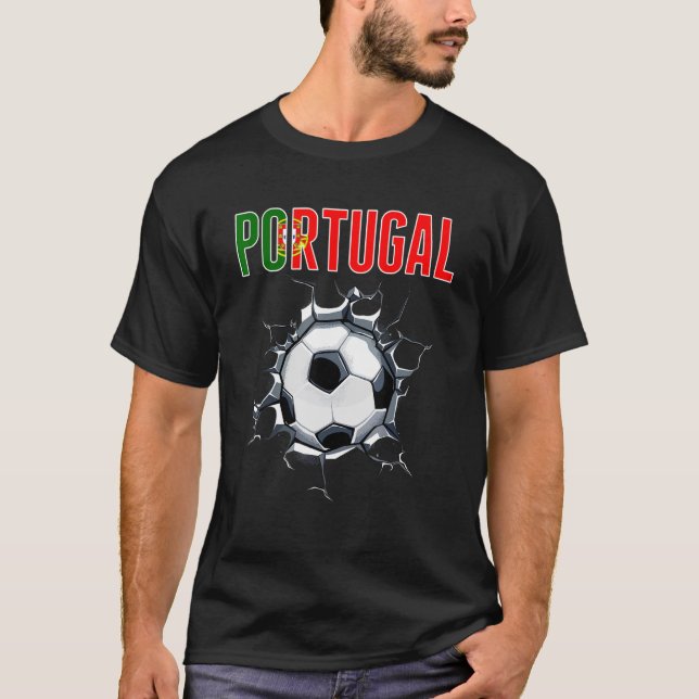 Portugal Soccer Fans - Portuguese Football In Crac T-Shirt (Front)