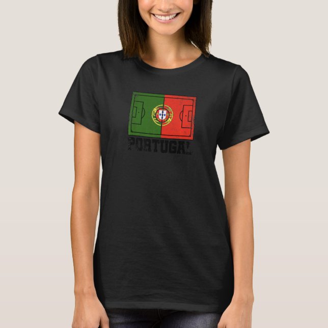 Portugal Soccer Field Country Flag Portuguese Prid T-Shirt (Front)