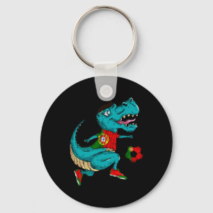 Portugal Soccer T-rex Dino Portuguese Flag Portugu Key Ring