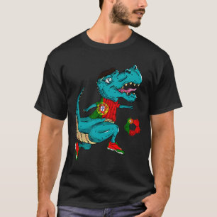 Portugal Soccer T-rex Dino Portuguese Flag Portugu T-Shirt