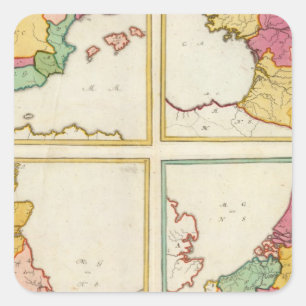 Portugal, Spain, Germany, England, Scottland Square Sticker