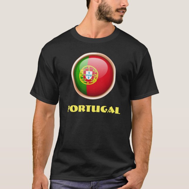 PORTUGAL Special Customisable Black  T-Shirt (Front)