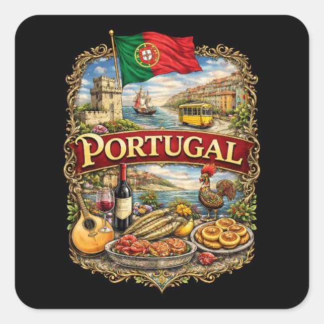Portugal Square Sticker (Front)