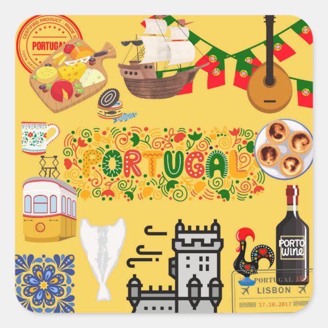 Portugal  square sticker (Front)
