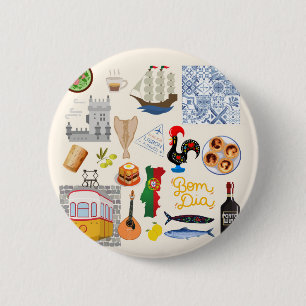 Portugal Symbols Travel Lovers 6 Cm Round Badge