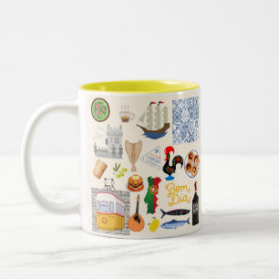 Portugal Symbols Travel Lovers Two-Tone Coffee Mug