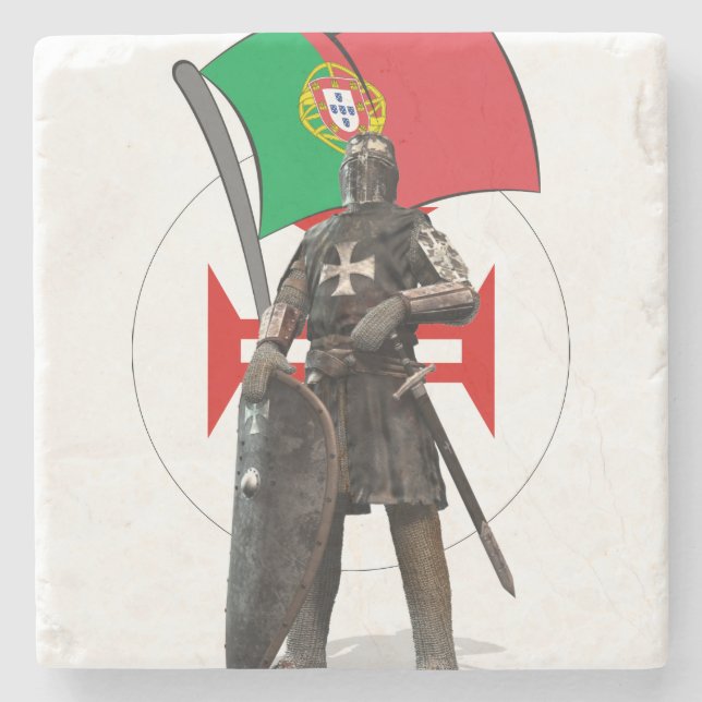 Portugal Templar Stone Coaster (Front)