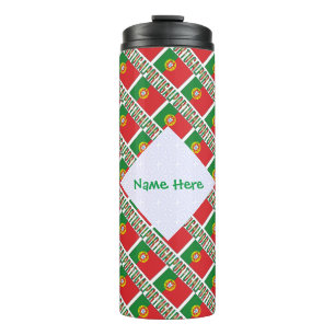 Portugal Tiled Flag Personalised Thermal Tumbler