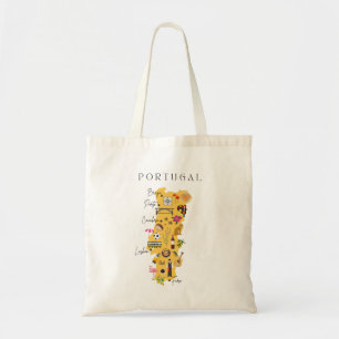 Portugal travel map (One-sided print) Tote Bag