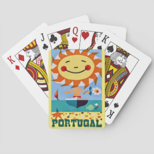 Portugal Travel Poster Postcard Playing cards