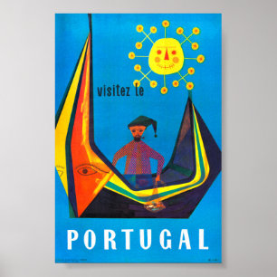 Portugal Vintage Travel Poster Restored
