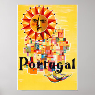 Portugal Vintage Travel Poster Restored