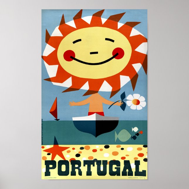 Portugal Vintage Travel Poster Restored (Front)