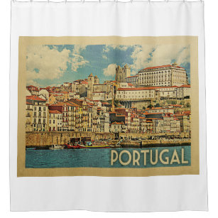 Portugal Vintage Travel Shower Curtain