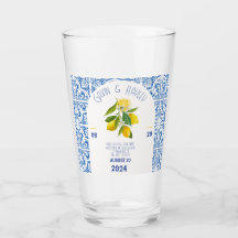 Portugal Wedding Glass | Blue Tiles and Lemons Ele