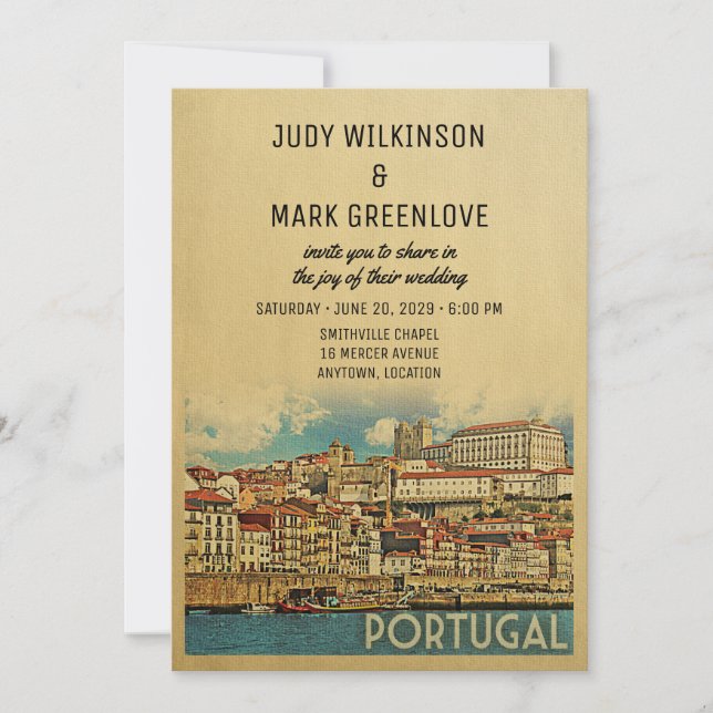 Portugal Wedding Invitation River Douro (Front)