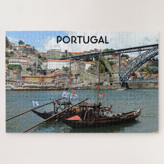 Portugal: Wine barrel boats, Porto Jigsaw Puzzle