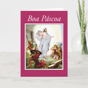 Portugese Easter, Jesus Resurrection, Religious Holiday Card
