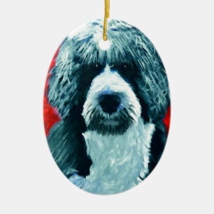 Portugese Water Dog Ceramic Ornament