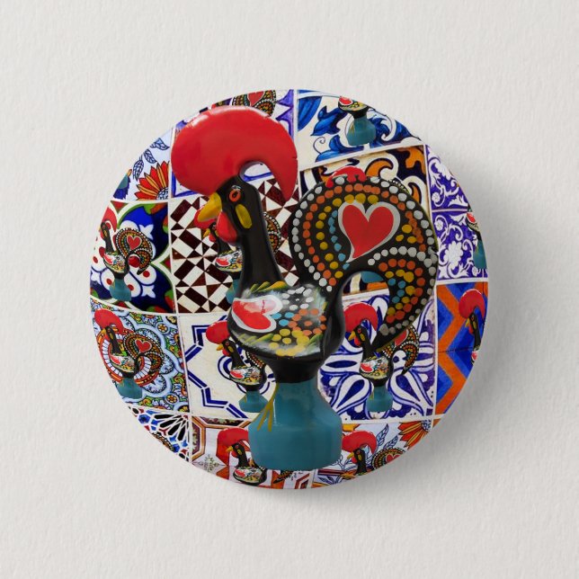 Português design  6 cm round badge (Front)