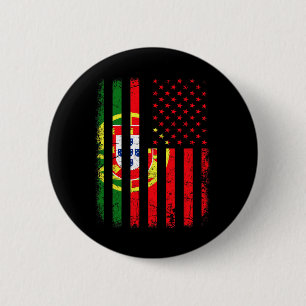 Portuguese American Flag Portugal America Pride He 6 Cm Round Badge