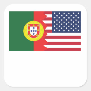 Portuguese American Flag Square Sticker