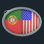 Portuguese American flags Belt Buckle<br><div class="desc">Portuguese folk art designs</div>