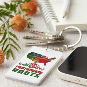 Portuguese American Roots Key Ring