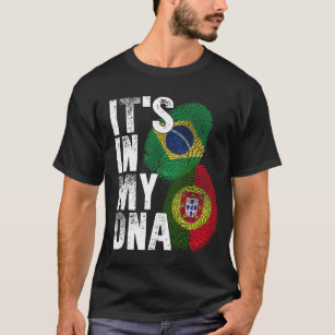 Portuguese And Brazilian Mix DNA Flag Heritage T-Shirt