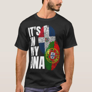 Portuguese And Dominican Mix DNA Flag Heritage T-S T-Shirt