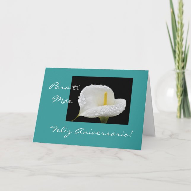 Portuguese: Aniversario da mãe/ Mum's birthday Card (Front)
