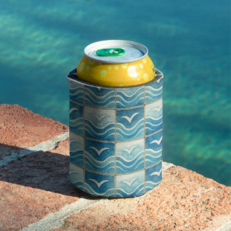 Portuguese Azulejo Blue Tile Pattern Can Cooler – 
