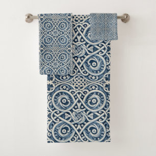 Portuguese Azulejo design Bath Towel Set
