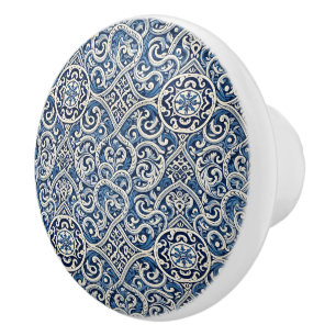 Portuguese Azulejo design Ceramic Knob