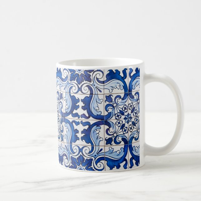 Portuguese Azulejo Glazed Tiles Coffee Mug (Right)