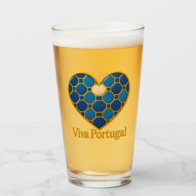 Portuguese Azulejo Heart Glass Cup  (Back Filled)