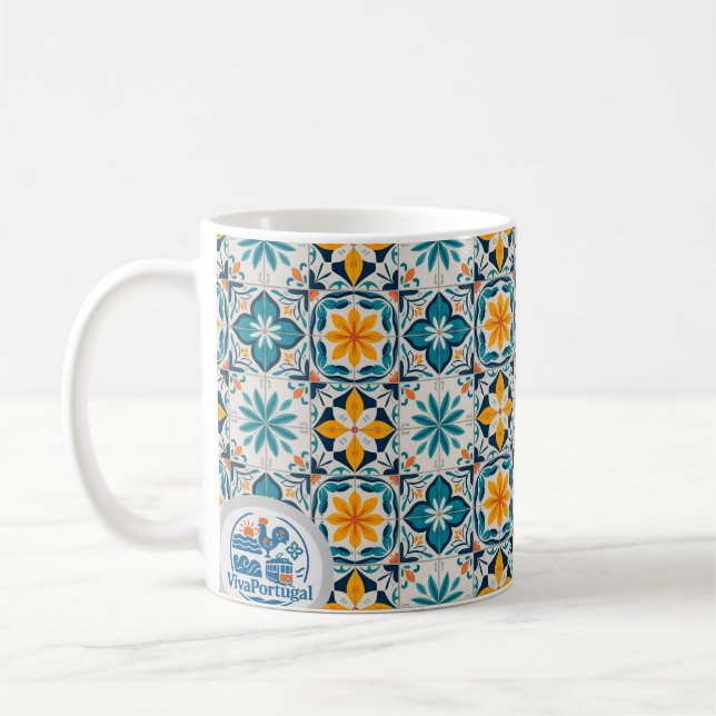Portuguese Azulejo Mug – Traditional Tile Pattern  (Left)