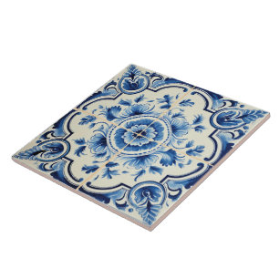 Portuguese Azulejo Pattern Ceramic Tile