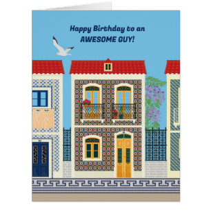 Portuguese beautiful houses with tiles or azulejos