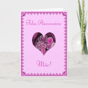 Portuguese: Birthday flowers Card