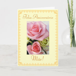 Portuguese: Birthday flowers Card