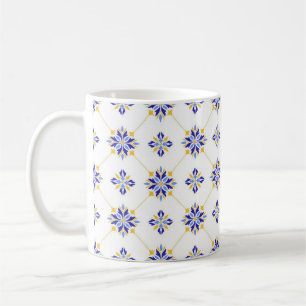 Portuguese Blue and Gold Azulejo Ceramic Coffee Mug